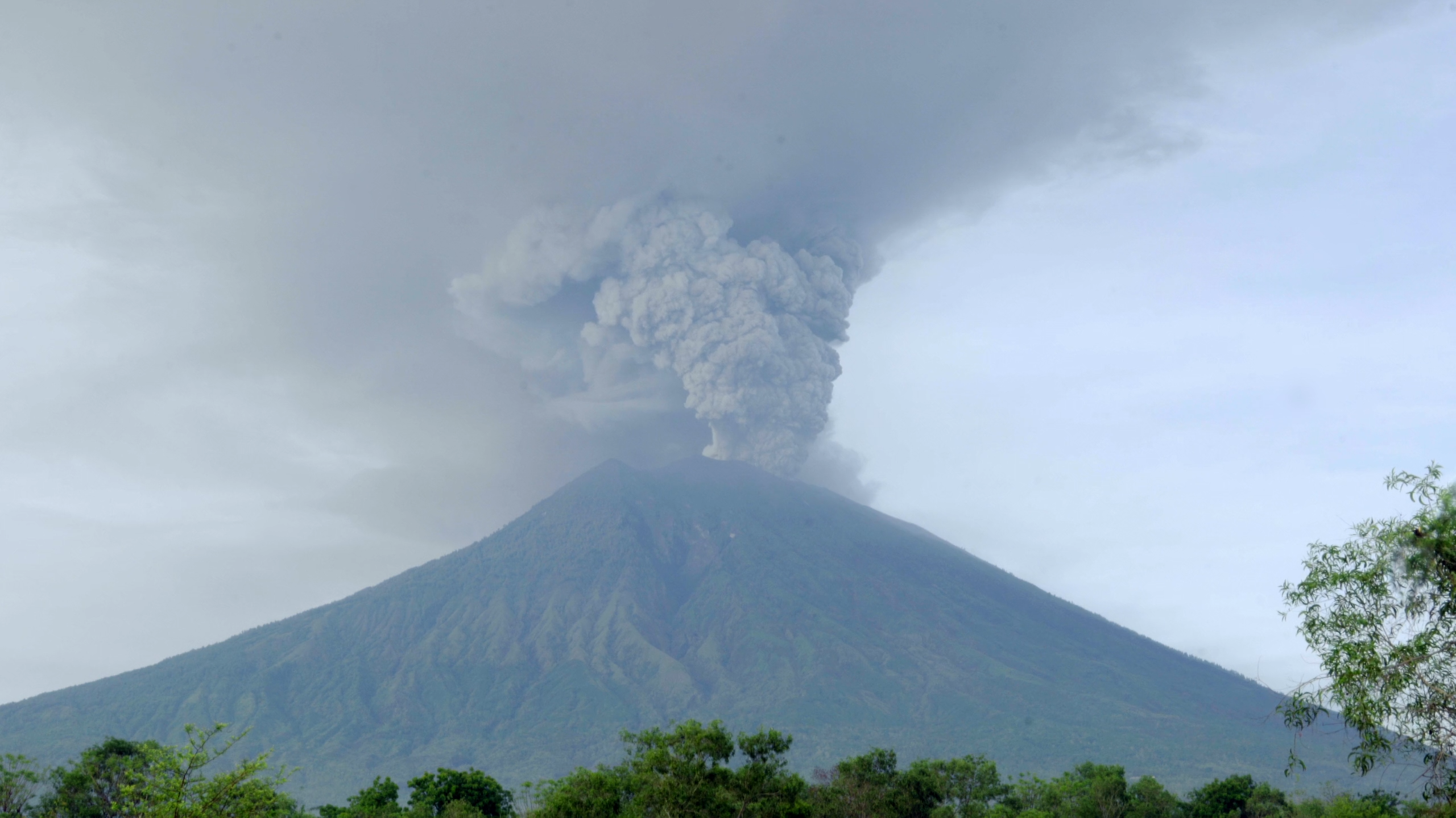 Volcanic Eruption in Distance